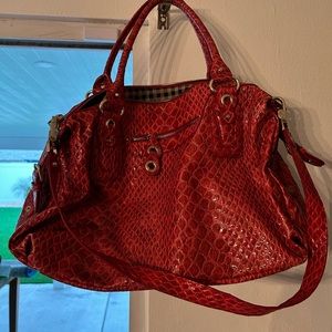 Red Snakeskin Purse